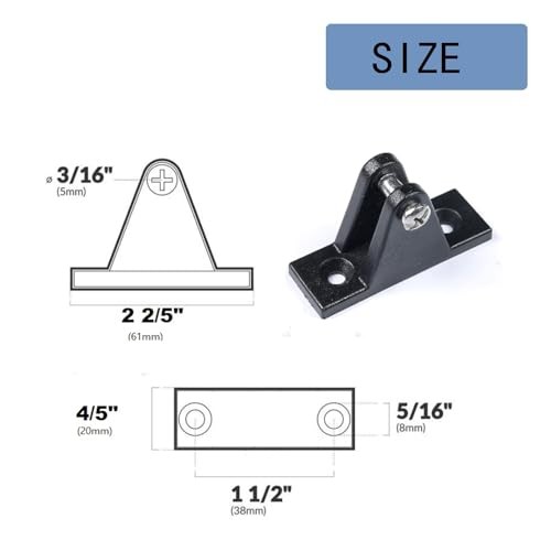 Boat Deck Hinge Nylon Flat Mount 90°, Deck Boat Accessories Fitting Hardware