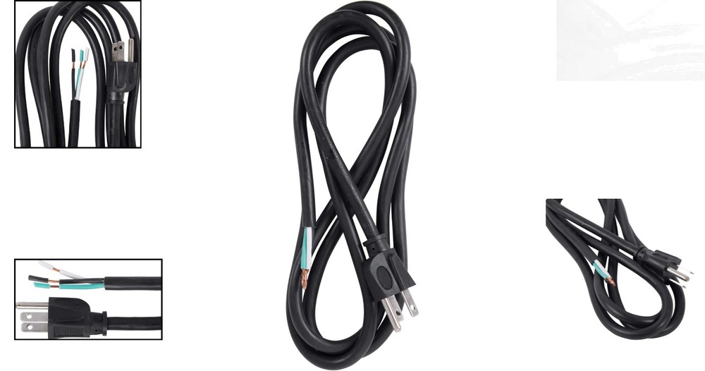 Versatile 6ft 3-Wire 15A Appliance Power Cord - Efficient & Easy Replacement