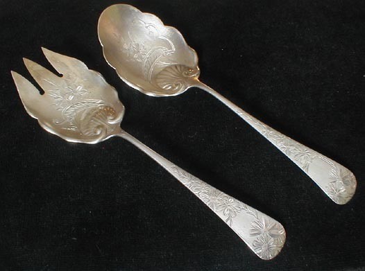 Gorham CHRYSANTHEMUM 2pc salad set - NM