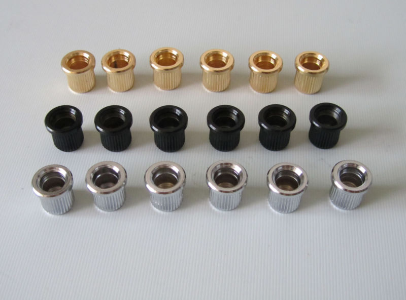 KAISH 6pcs Chrome String Through Body 5/16" String Ferrules for USA Telecaster