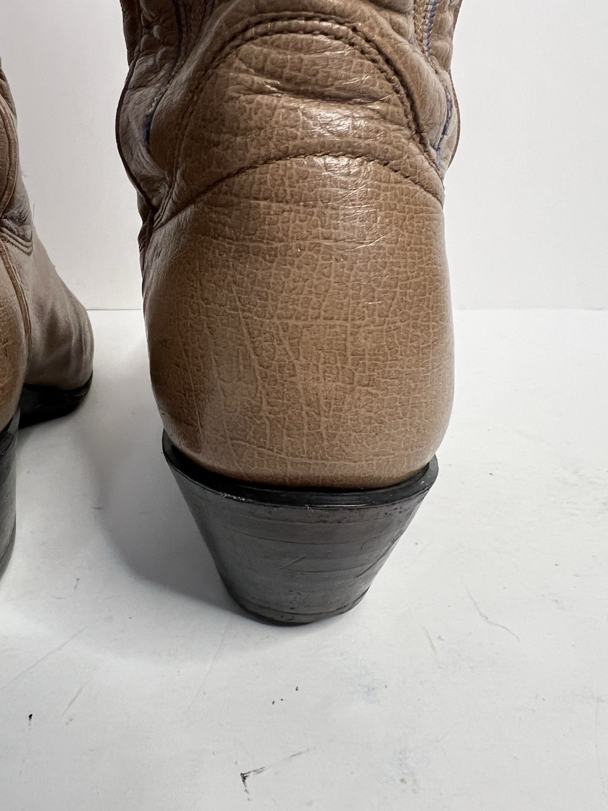 Panhandle Slim Vintage Tan Embroidered Cowboy Boots Size 7A