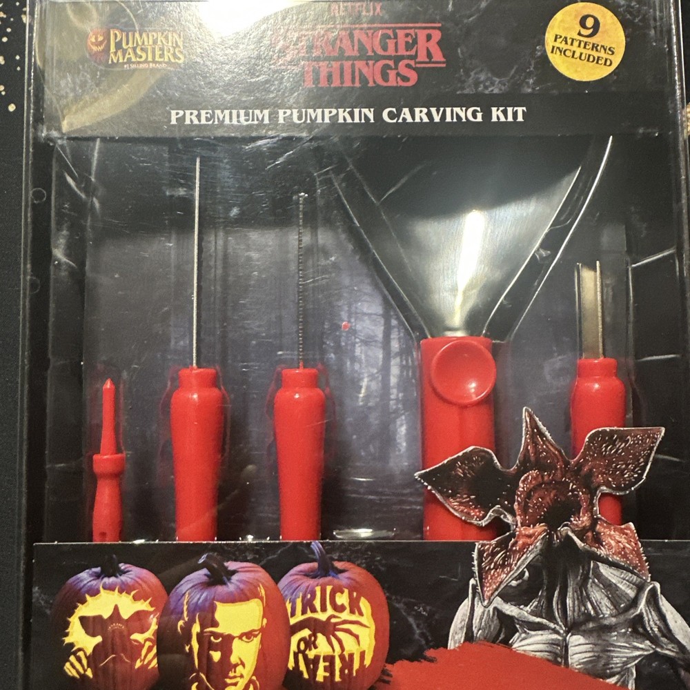 Stranger Things Pumpkin Carving Kit Halloween Netflix Patterns Tools