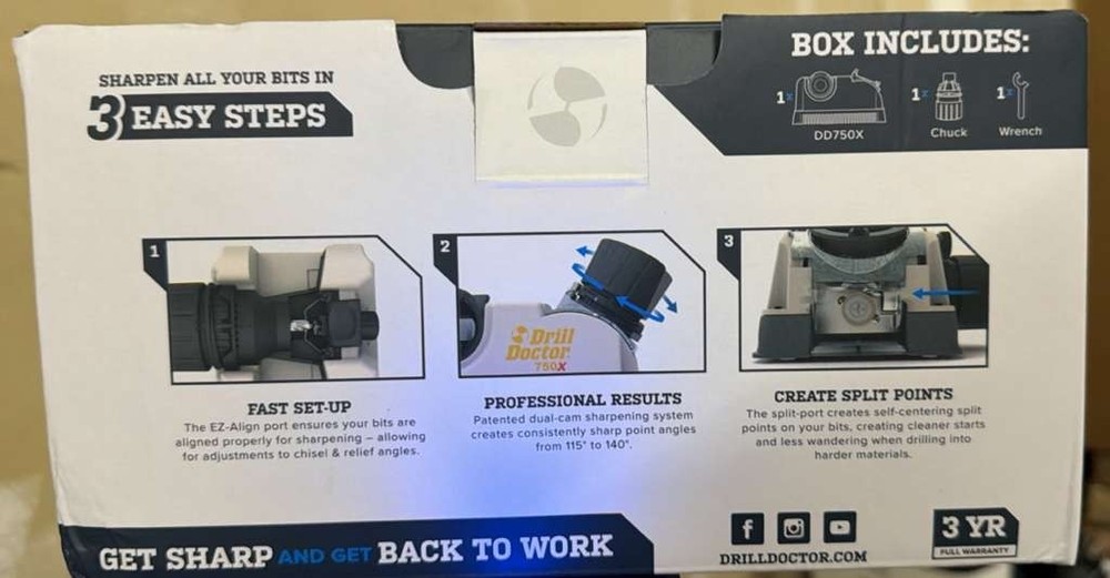 Drill Doctor Model DD750X Electric Bit Sharpener