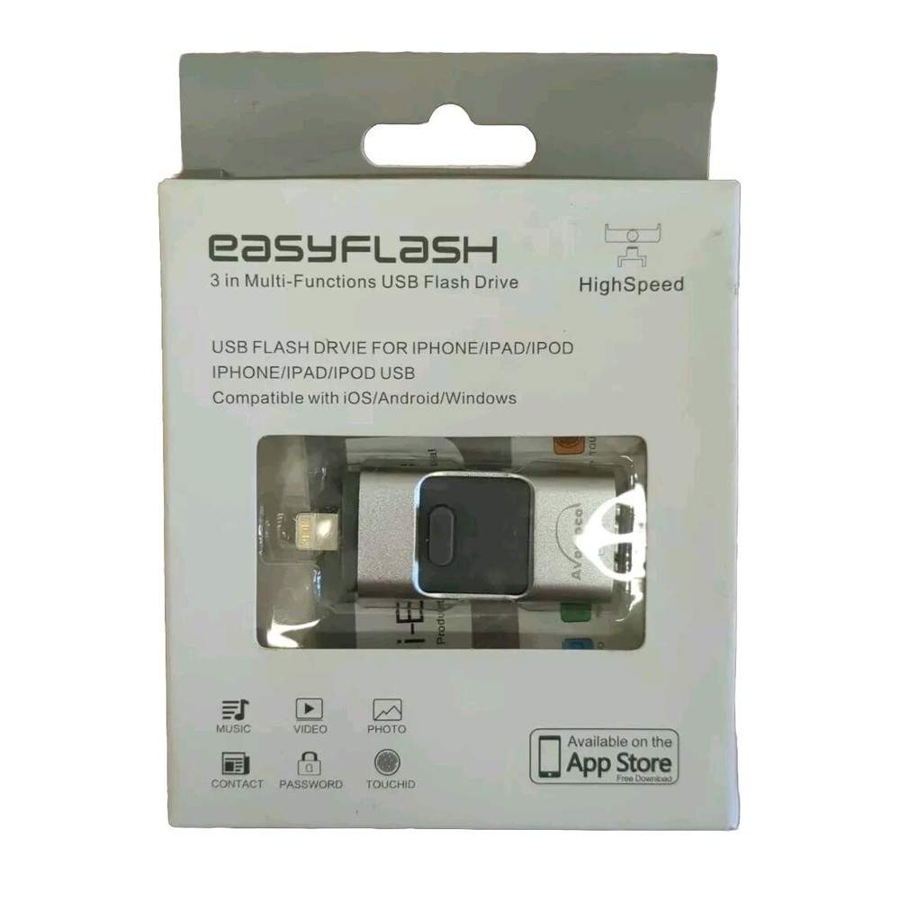 EasyFlash 32GB 3 in Multi Functions USB Flash Drive Silver