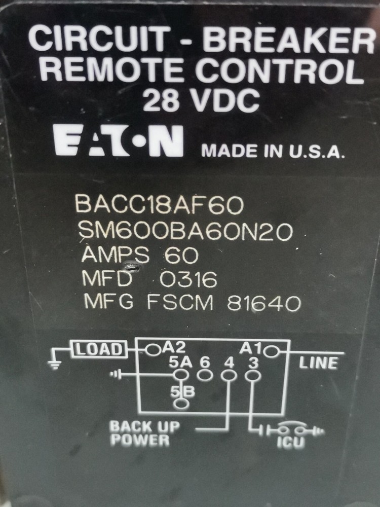 E.T.N REMOTE CONTROL CIRCUIT BREAKER 28VDC