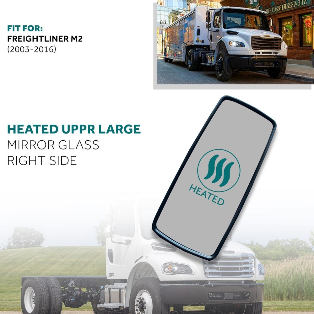 Freightliner M2 Chrome Mirror Assembly Upper Heated Left Right Pair 2006 2018