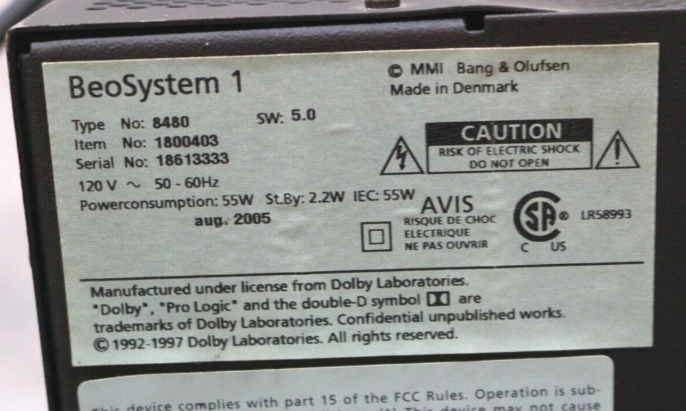 Bang & Olufsen Beosystem 1 AV Processor for Beovision
