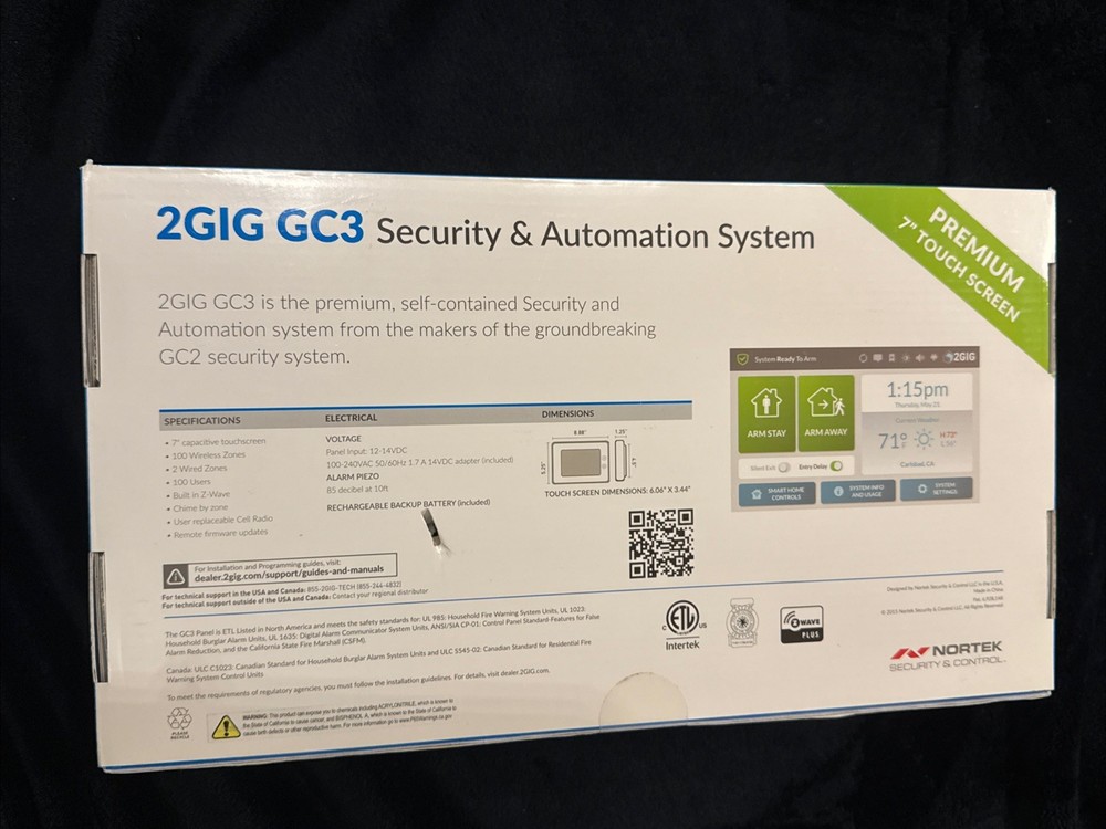 2GIG GC3 Security Panel