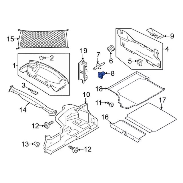 Genuine Ford Rear Trim Panel Retainer Nut W716357-S900