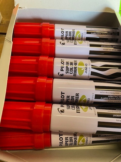 (11 PACK) 43300 Pilot Super Color Permanent Marker, Jumbo Chisel, Red Ink