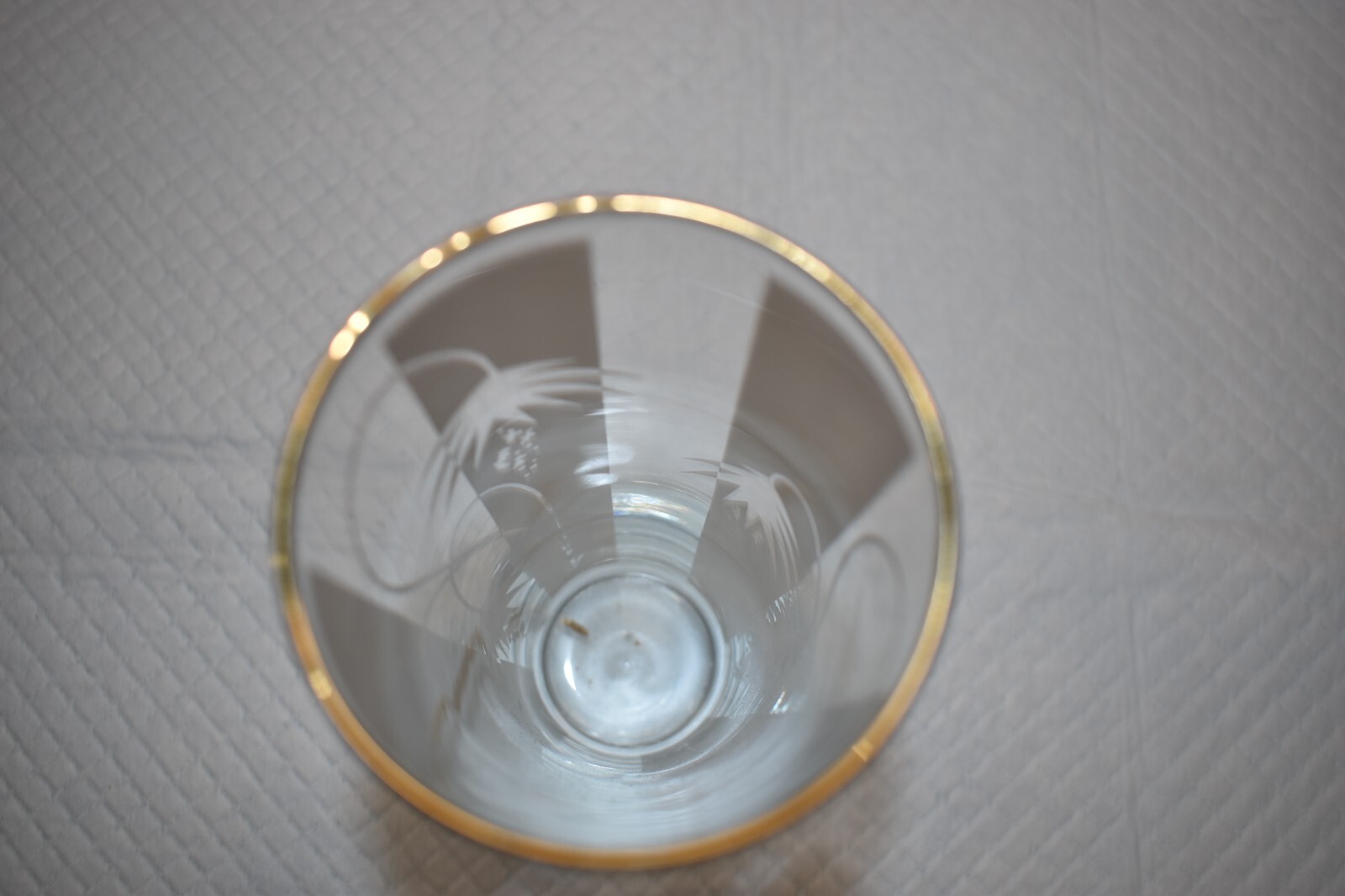 ✨Mid Century Modern C1955 Collins Glass With Atomic Flowers And Frosted Stripes