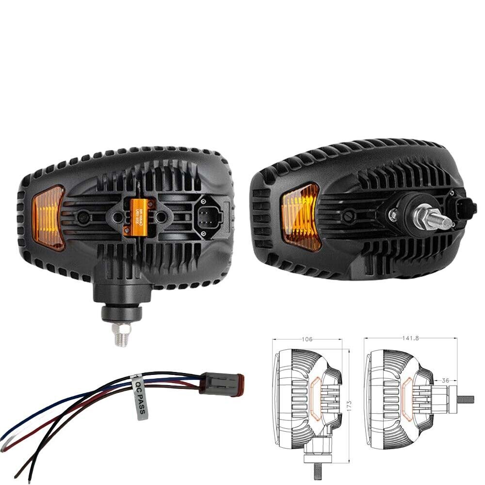 6PCS LED Headlights&Work Lights Kits Replacement For JCB Fastrac Telehandler