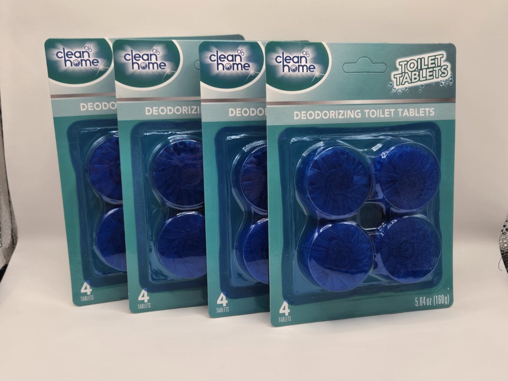 Clean Home Deodorizing Toilet Tablets 4/4 packs! (16 Tablets Total)