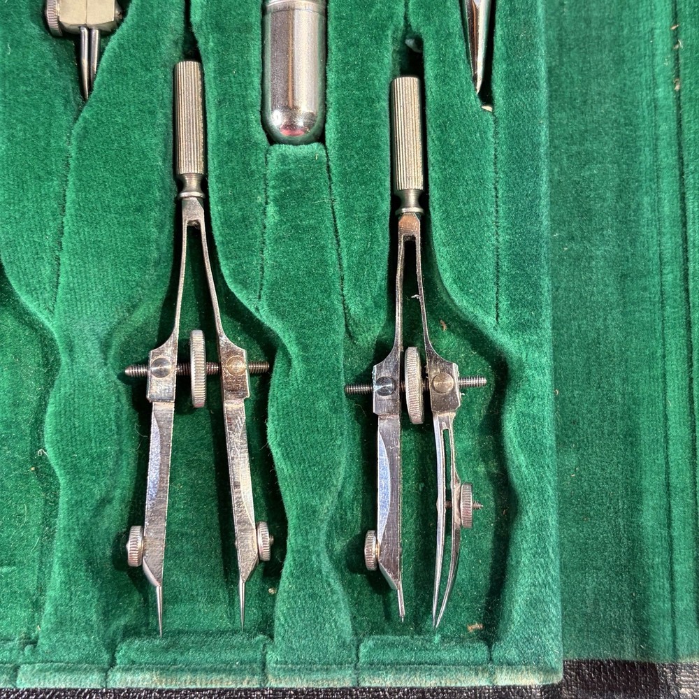 Vintage Doric K&E Favorite Drafting Tool Compass Set W Case N9526C Germany READ