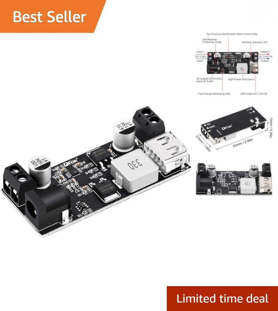 Synchronous Rectification Buck Converter 12V to 5V - High Efficiency Module
