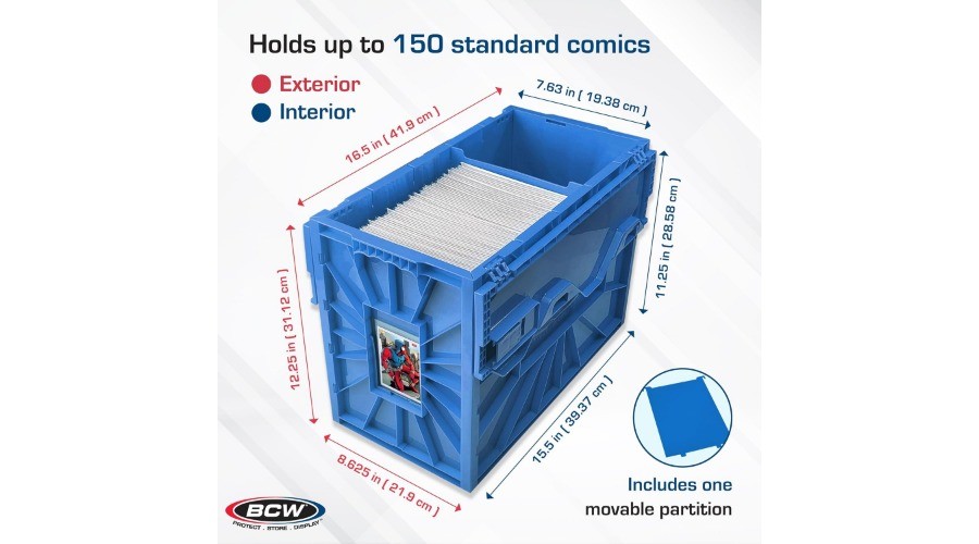 Short Comic Book Case | Holds 150 Comics | Stackable Plastic Organiser |