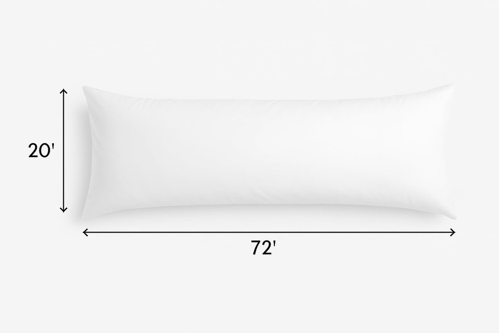 Cotton Stich Body Pillowcase 20x72 White Solid Zipper Closer 600 Thread Count...