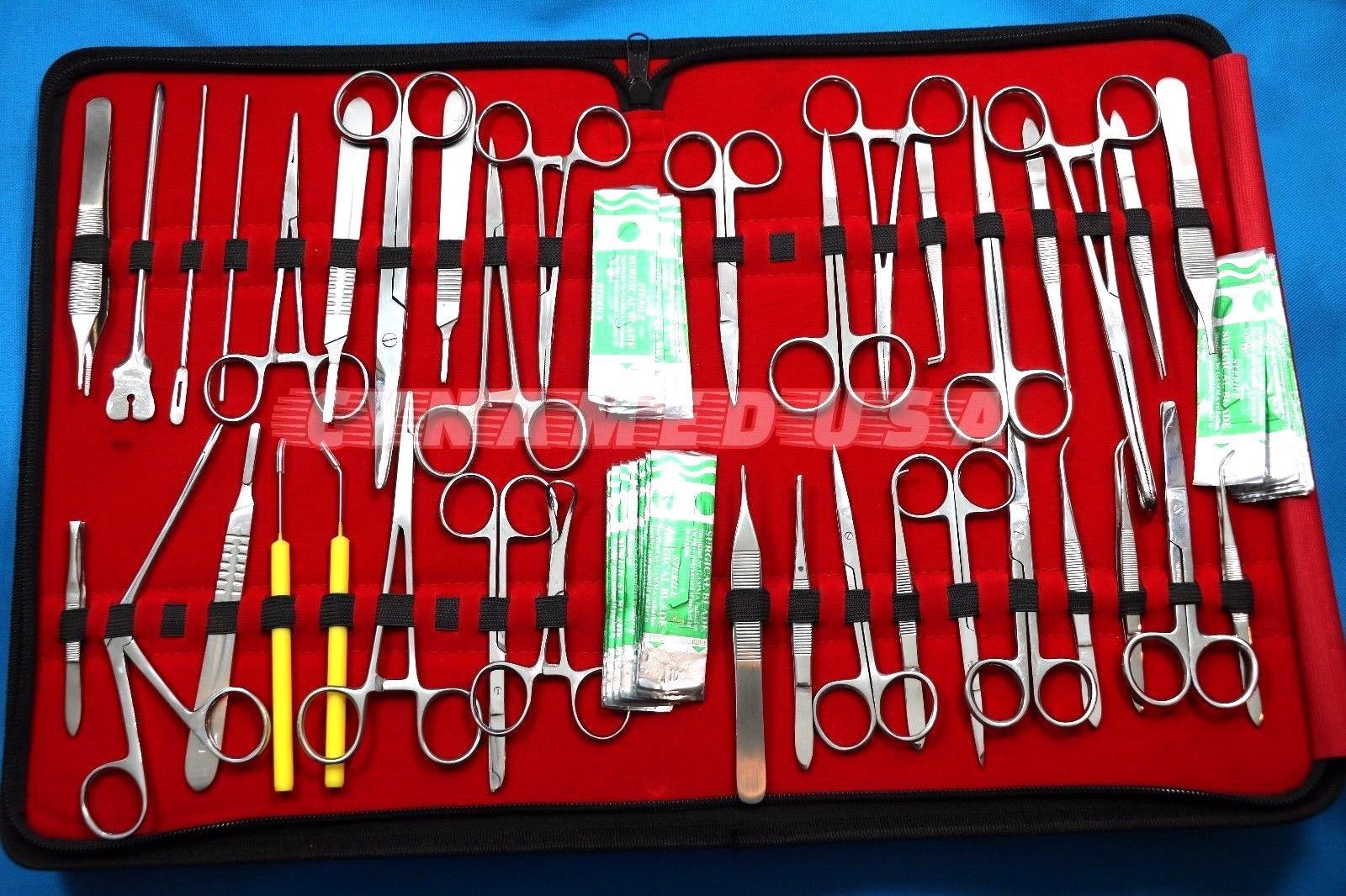 77 US MILITARY FIELD MINOR SURGERY SURGICAL INSTRUMENTS FORCEPS SCISSORS KIT