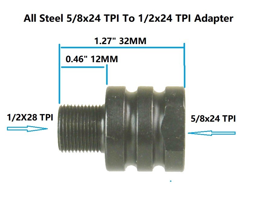 Al 1/2x36 Female Thread To 1/2x28 Male Thread Muzzle Adapter+Thread Protector