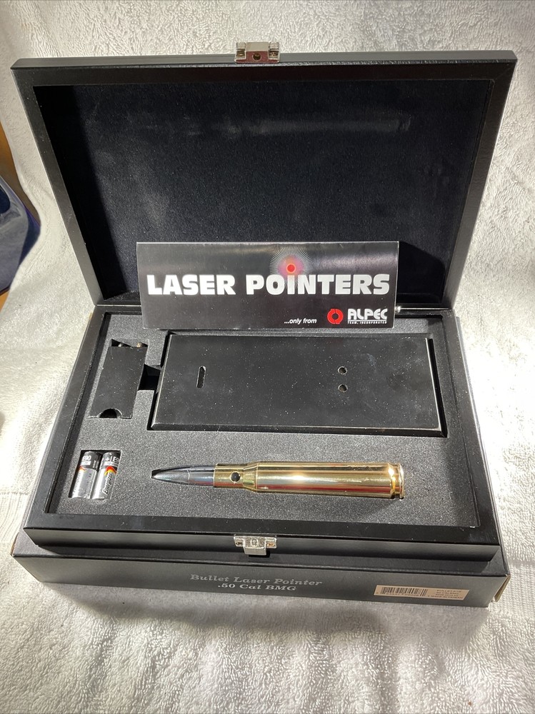 Bullet Laser Pointer w LED Light 50-Cal Shape Rifle Ammo