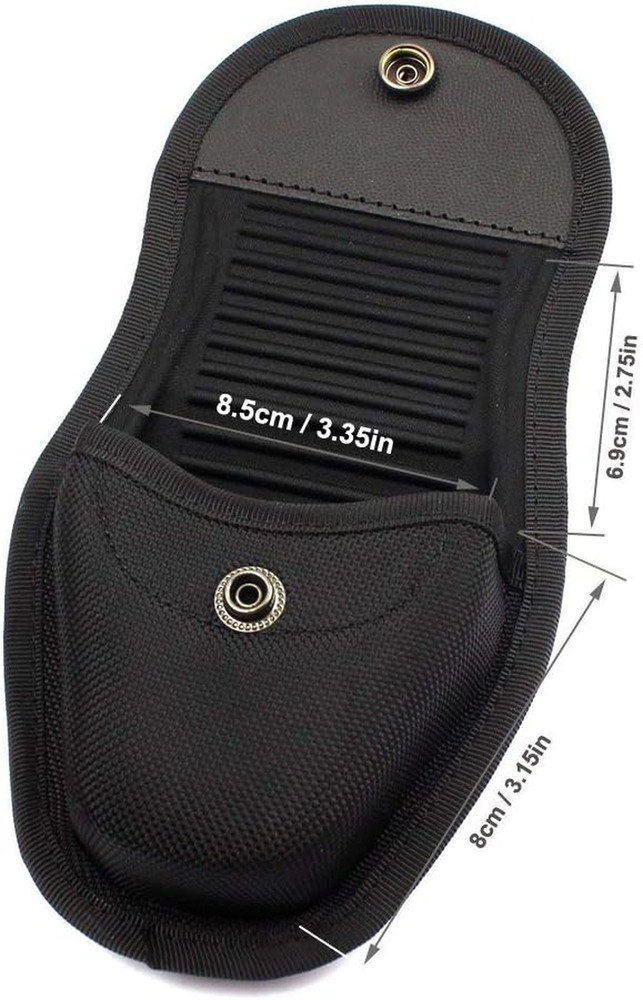ROCOTACTICAL Molded Double Handcuff Case, Hidden Snap Nylon Cuff Case Pouch