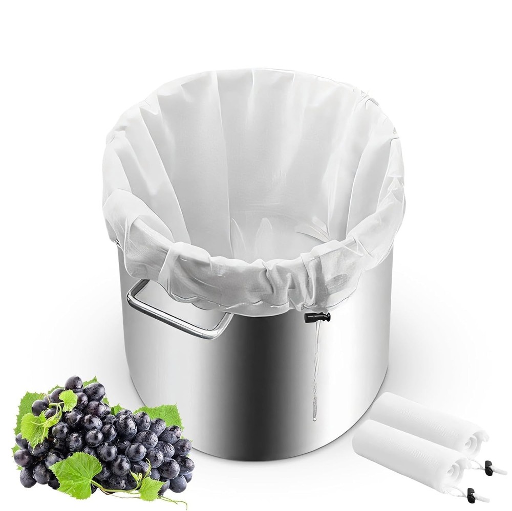 Brew Bags, 2 Pack Extra Large Reusable Straining Bag, medium, White