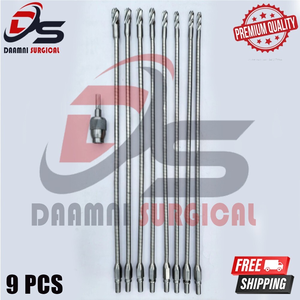 Flexible Reamer Surgical Instruments Set 9pcs Orthopedic Instruments