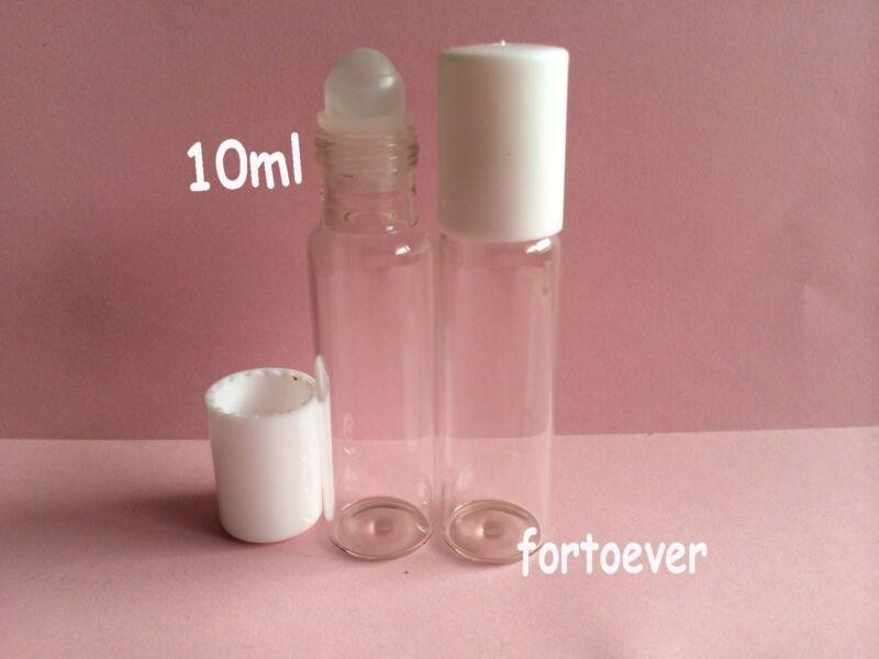 10ml Clear Roll On Roller Ball 20pc Refillable new  Empty  Liquid Prefume Bottle