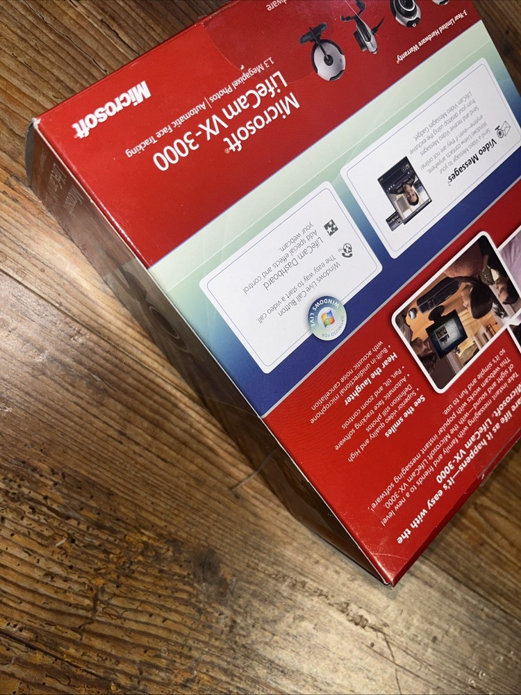 New! Microsoft LifeCam VX-3000 Webcam Model No:1076 (68A-00007) Computer Camera