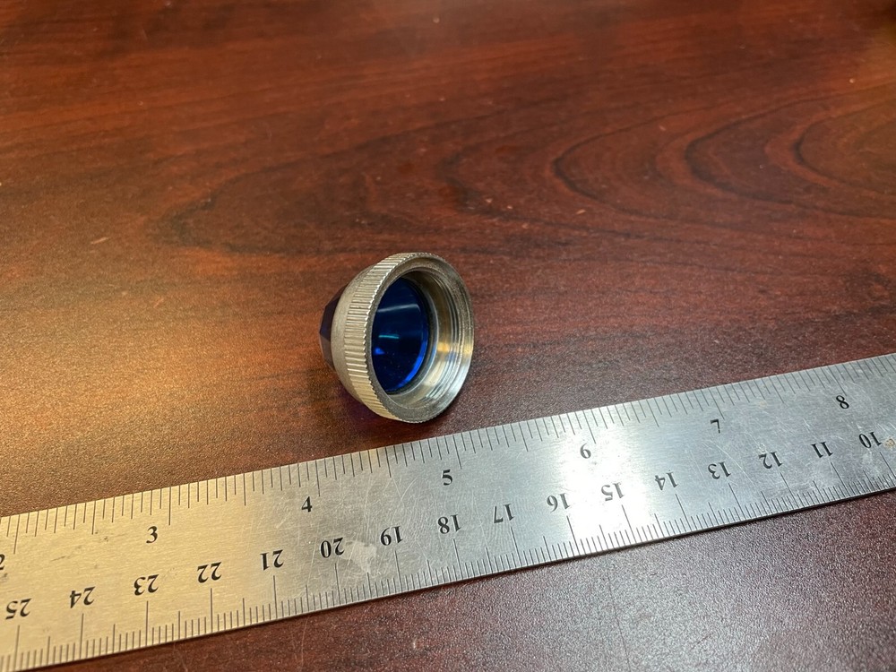 Dialight 103-1334-403 Lens Cap Blue Panel Mount, Threaded Base