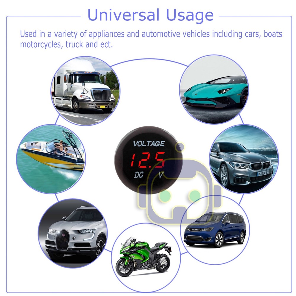 12V Digital LED Display Voltmeter Voltage Gauge Panel Meter Car Motorcycle Super