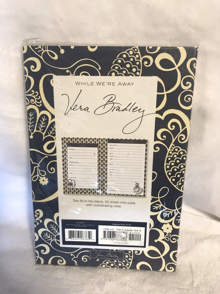 Vera Bradley- Babysitter/Pet Sitter-While We’re Away-Notepad set/NWT