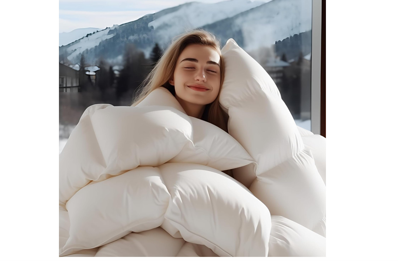 Goose Feather Down Comforter - 900+ Fill Power Medium Queen (Upgraded) White