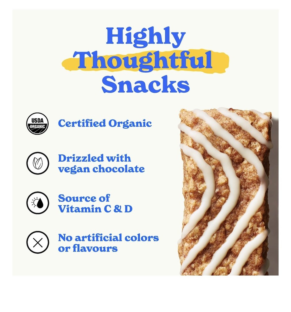 MadeGood Mornings Cinnamon Bun Breakfast Bars, 5 Count Carton