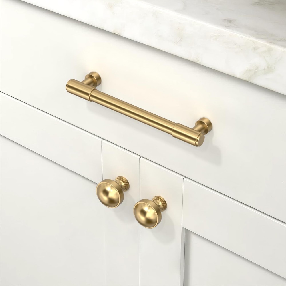 10 Pack Champagne Bronze Kitchen Cabinet Knobs 1-1/5 Inch(30mm) Cabinet Pulls...