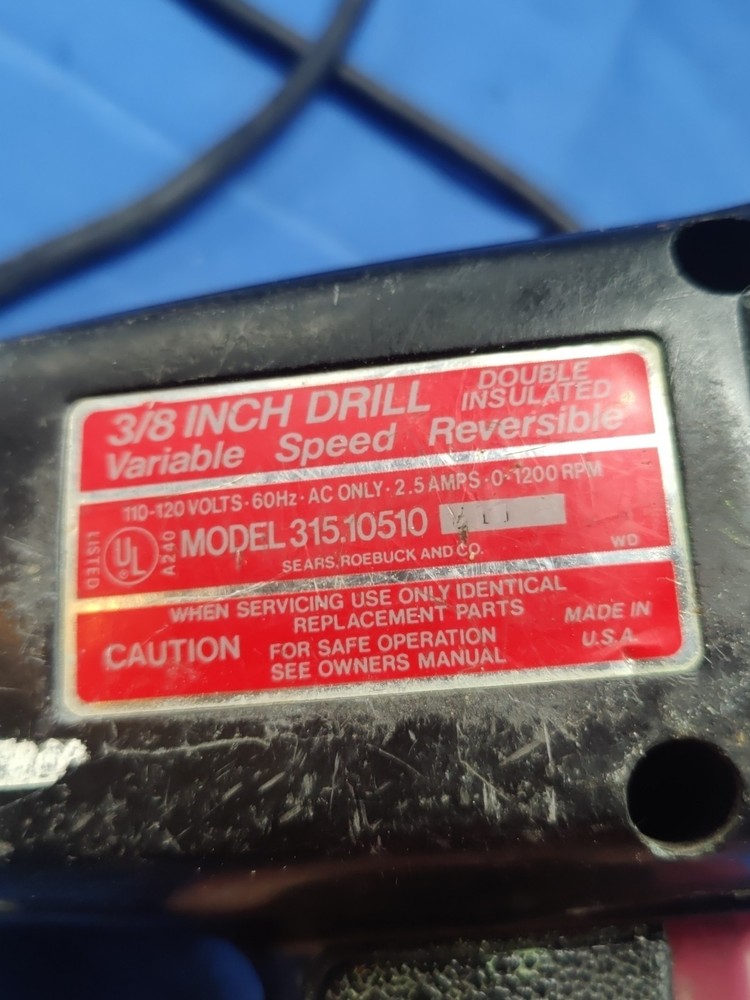 Sears Craftsman 3/8" Variable Speed Reversable Drill 315.10510
