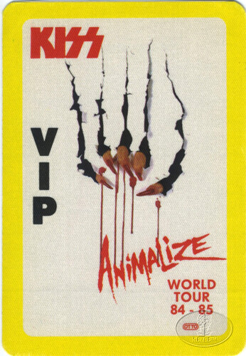 KISS 1984/85 ANIMALIZE VIP Backstage Pass