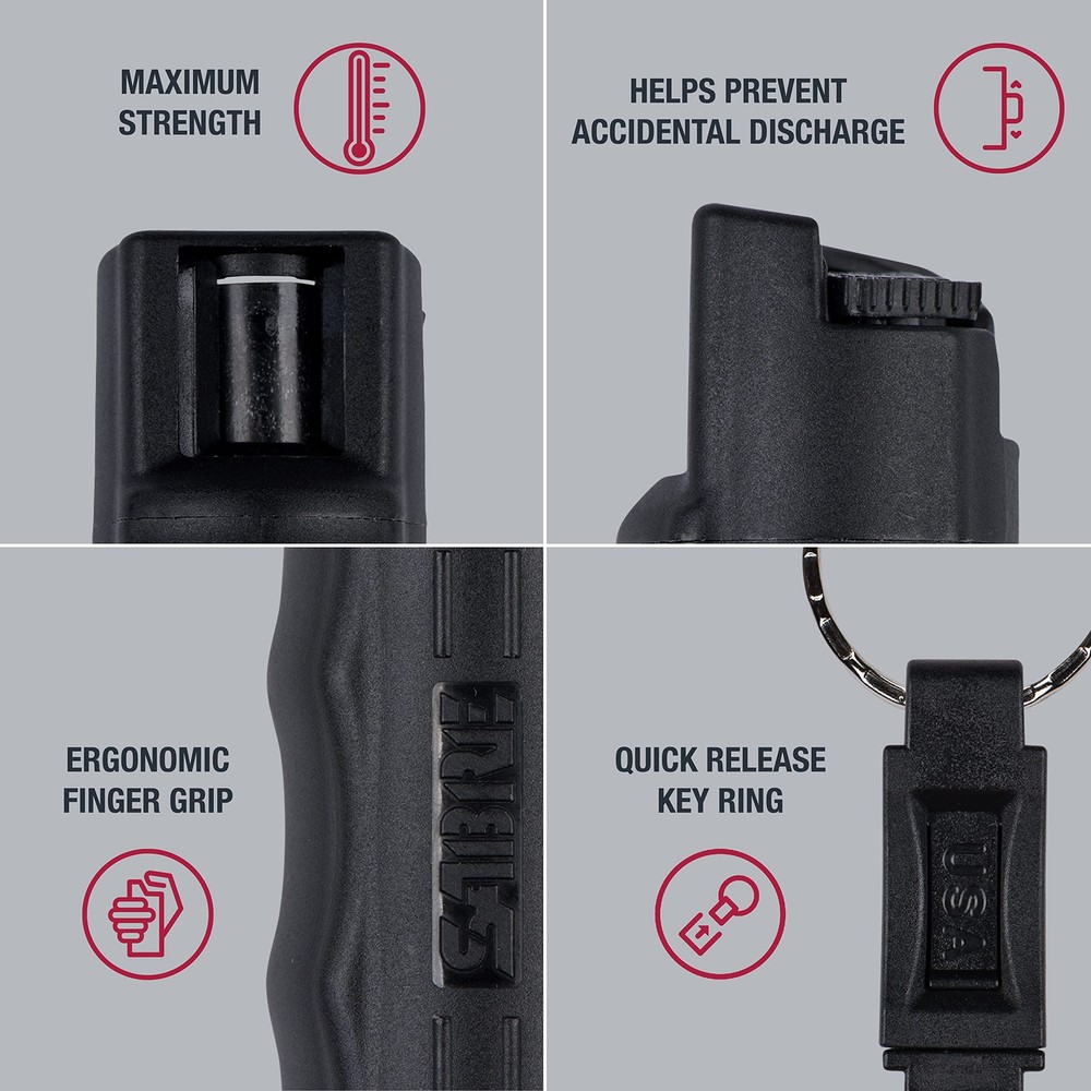SABRE Pepper Spray Quick Release Keychain for Easy Carry and Fast Access