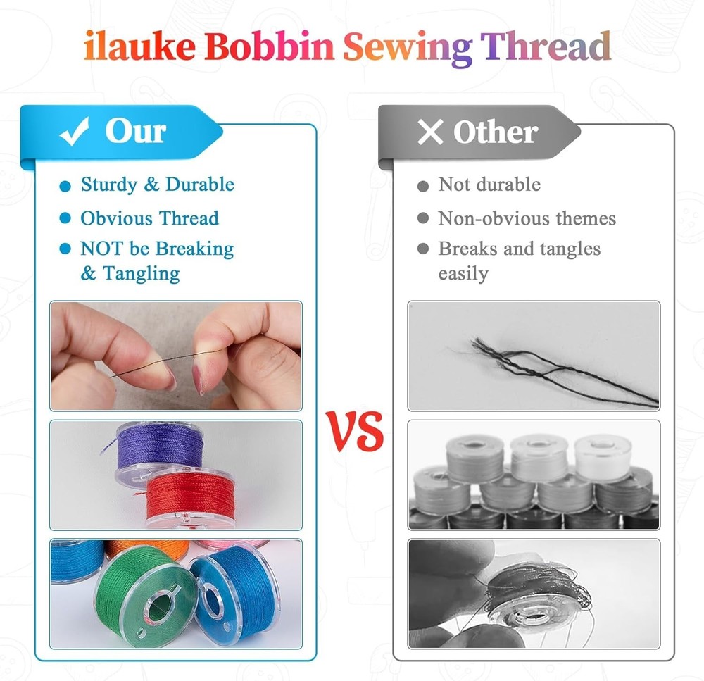 Sewing Bobbins Set 210 pcs Polyester Assorted Colors for Machine Repair