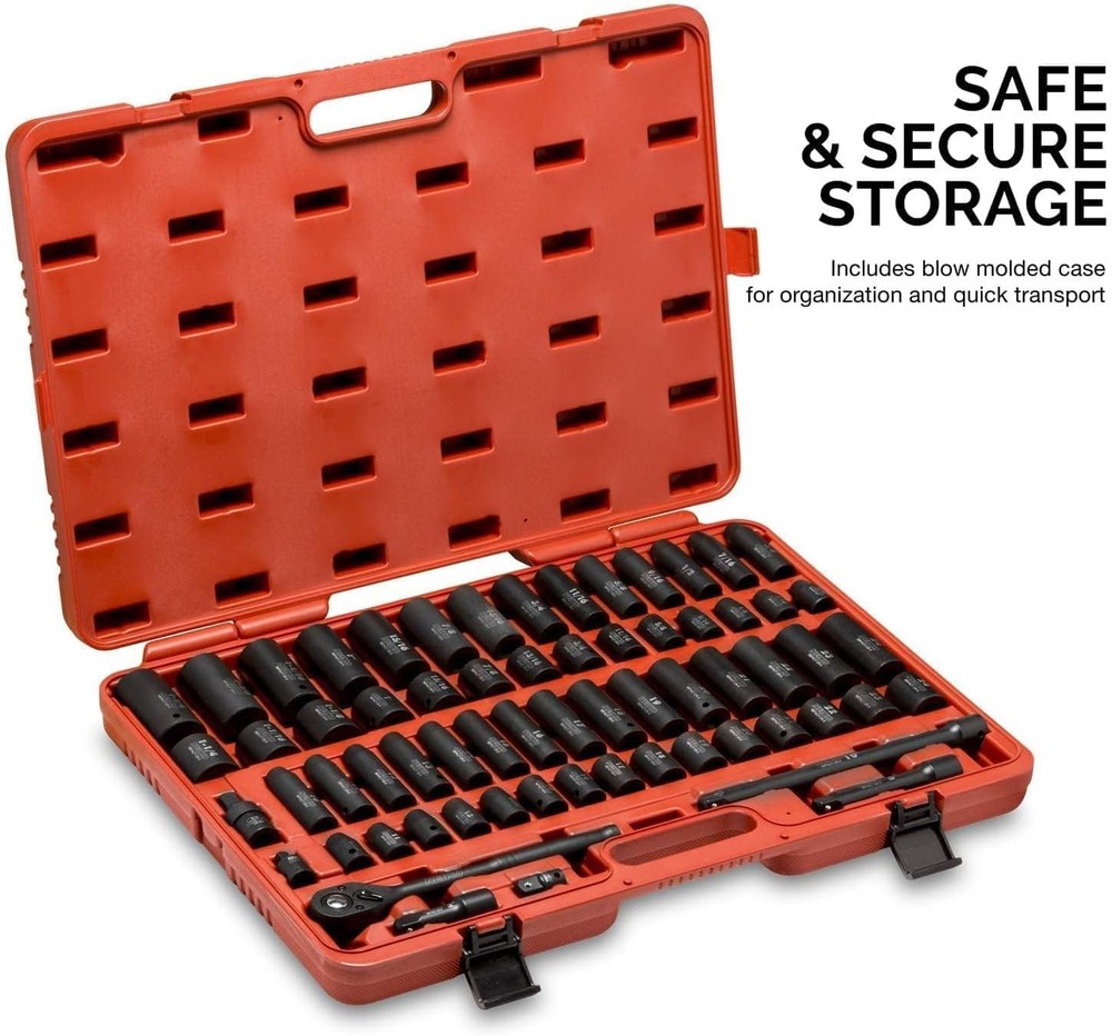 NEIKO 65pc Master Impact Socket Set 1/2 Drive