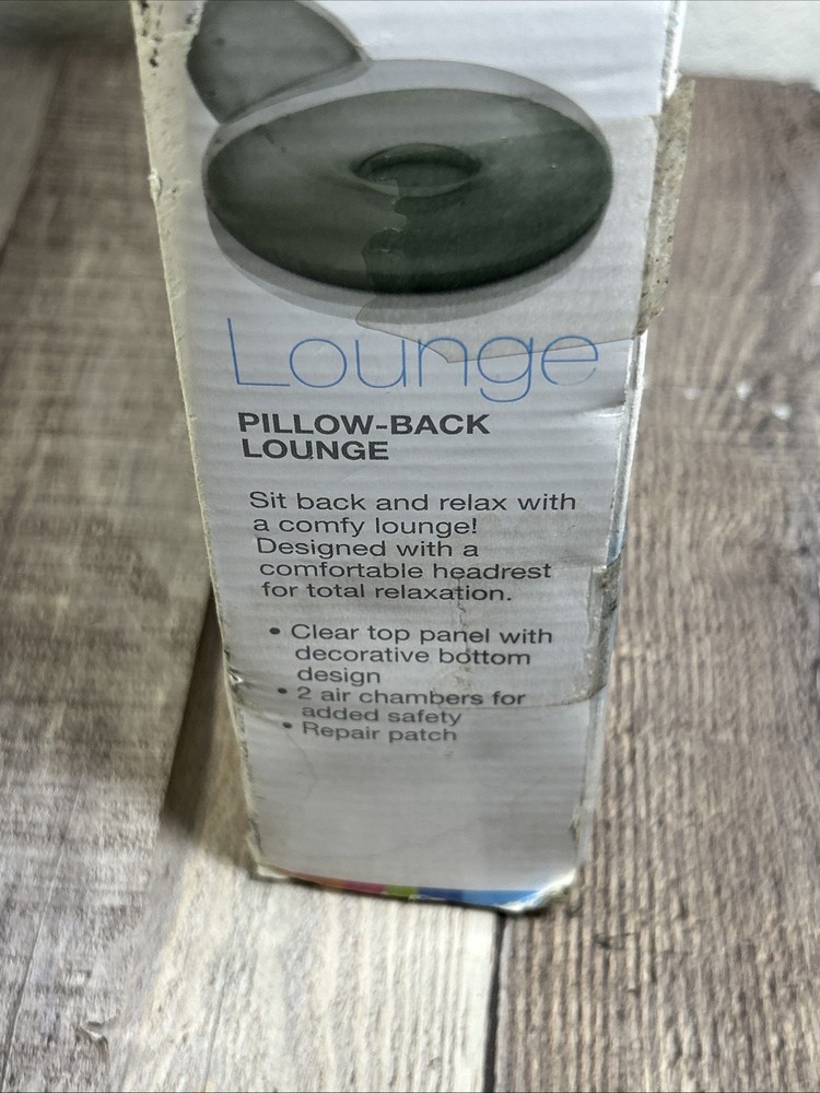 Intex 2013 Pillow-Back Lounge Inflatable Float 54"x48" 58889EP Silver