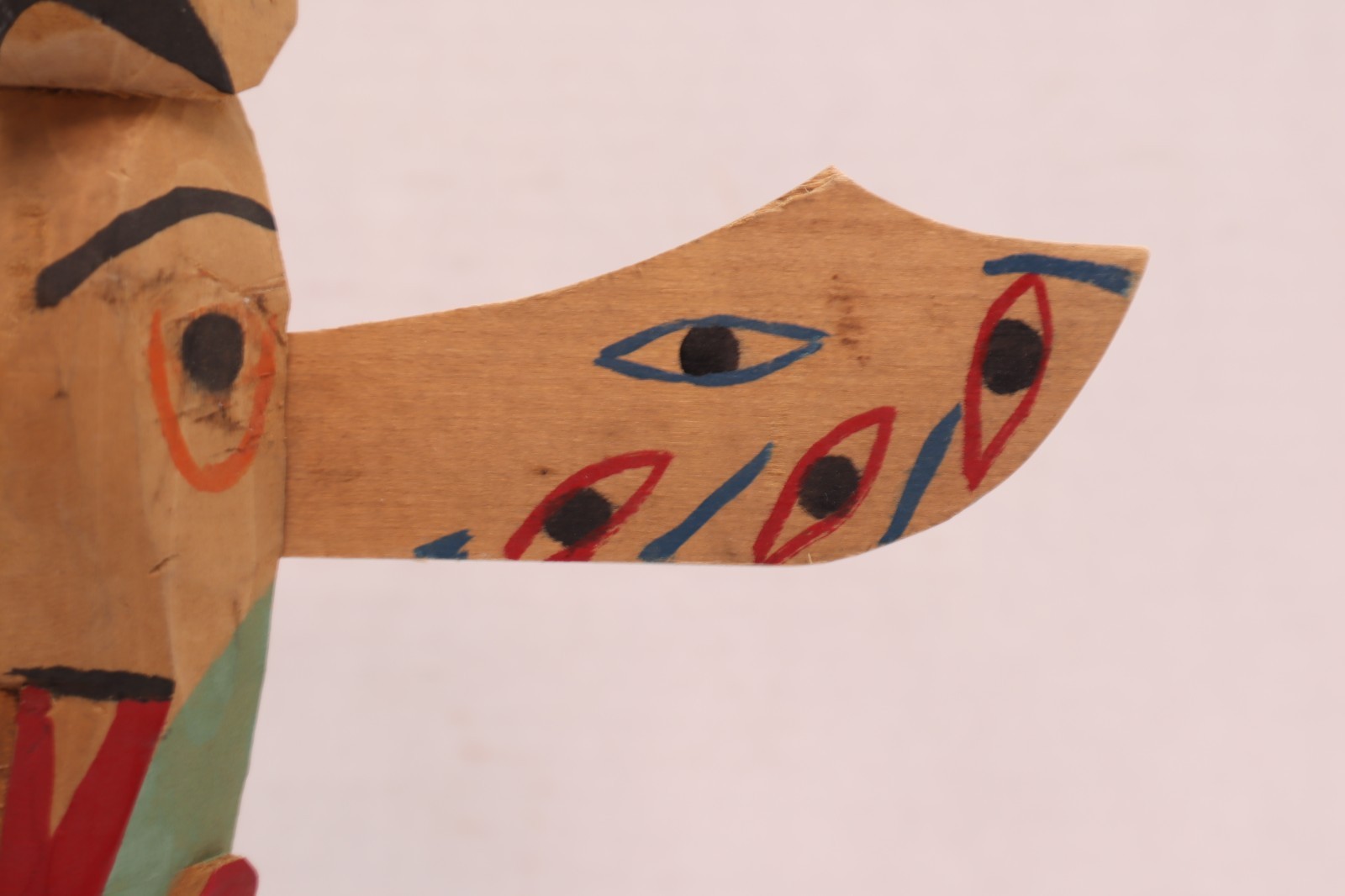 Vintage Northwest Coast Wood Carved Totem Pole 12.75" Tall Alaskan Sculpture