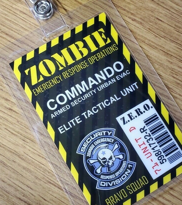 Zombie Emergency Response Operation ID Badge-Commando Elite Tactical Unit