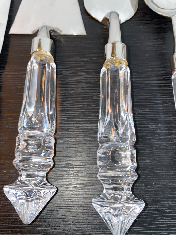 Vintage Quality Crystal Cake/Pie Knife Serving Set