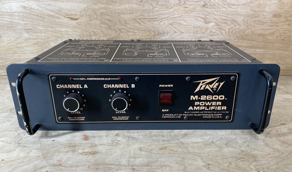 Peavey M2600 Stereo Power Amplifier Rack Mount Tested Working VG CONDITION