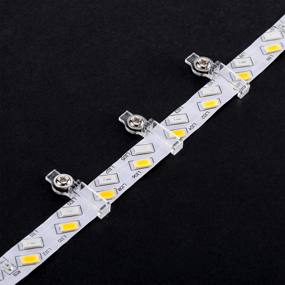 Mudder 200 Pieces LED Strip Light Clips Mounting Bracket Fixing Transparent