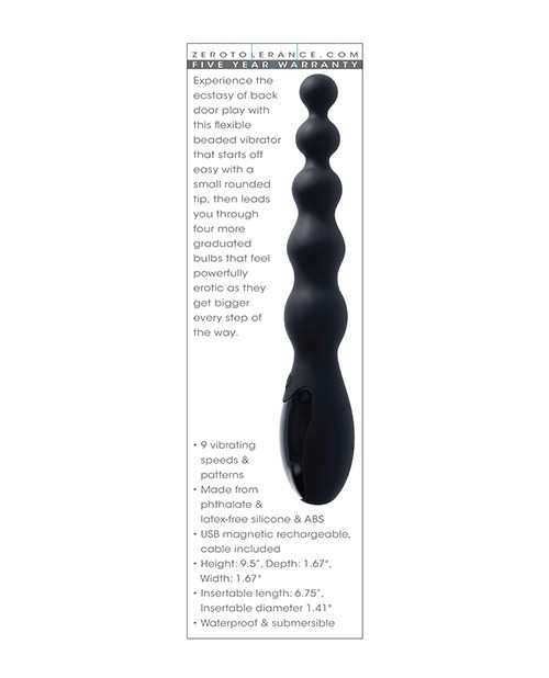 Zero Tolerance Backdoor Baton Rechargeable Silicone Vibrating Anal Beads