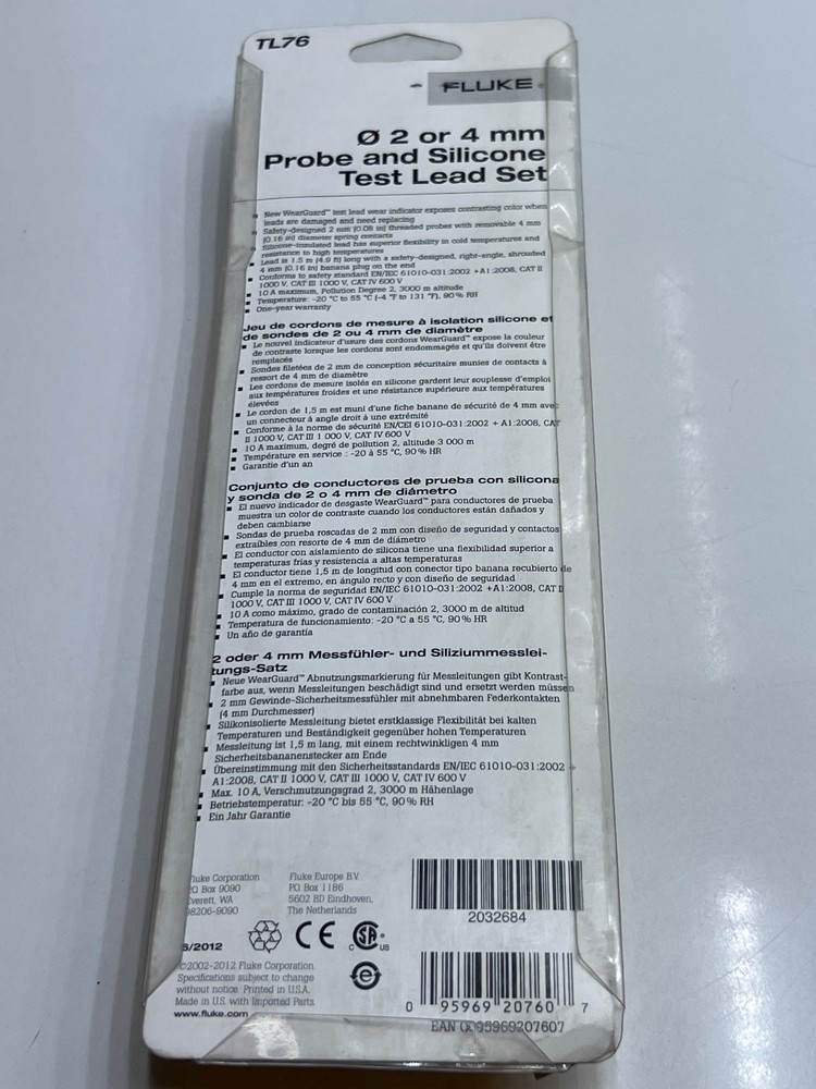 Fluke TL76 Probr & Silicone Test Lead Set