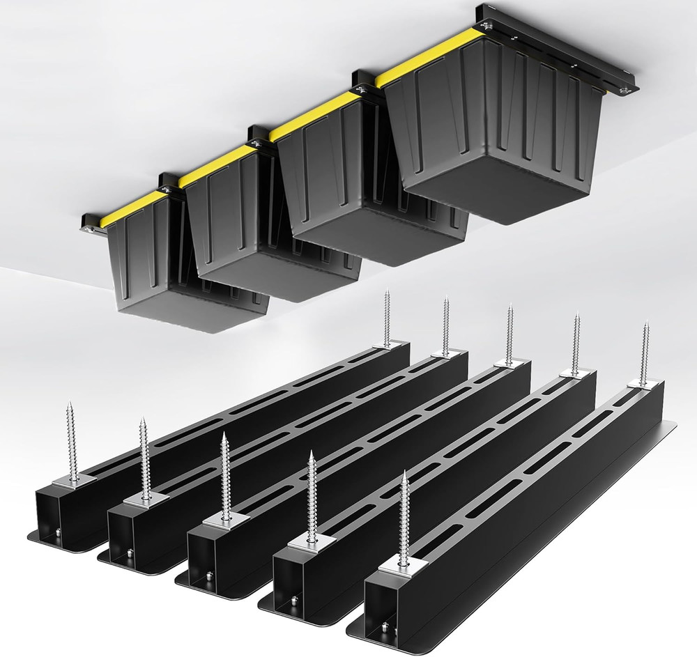 Adjustable Heavy Duty Ceiling Storage Rack - 4 Bin System, 26 Inch