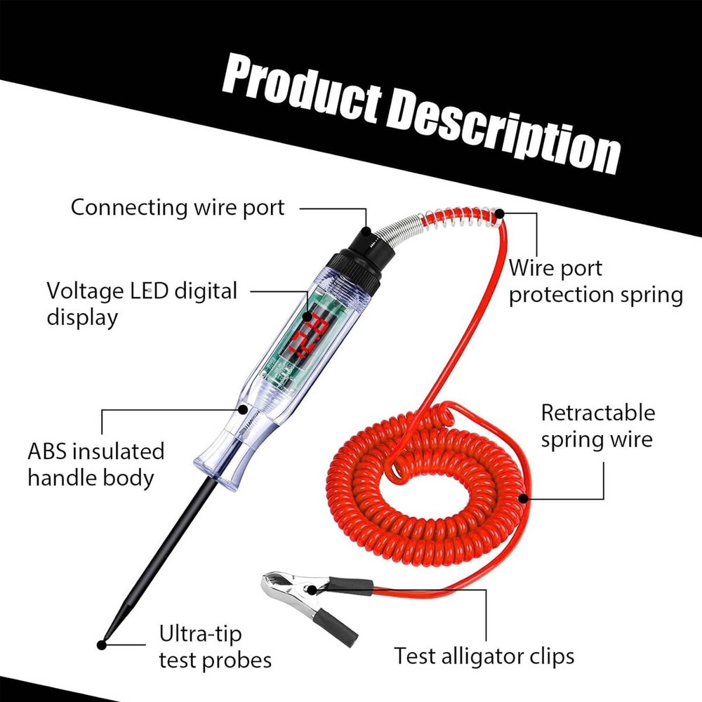 Circuit Tester Electrical System Diagnostic Tool 12V&24V